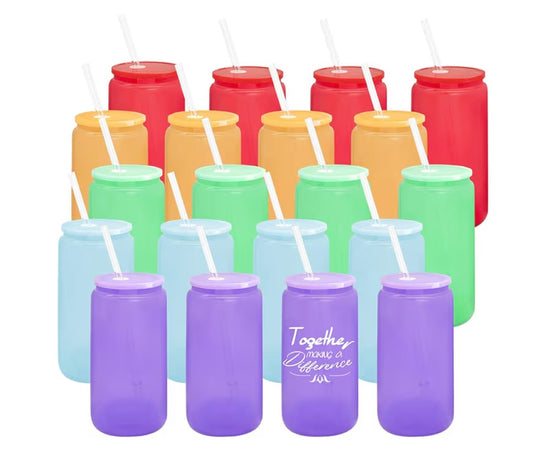 16 oz Colored Glass Tumblers