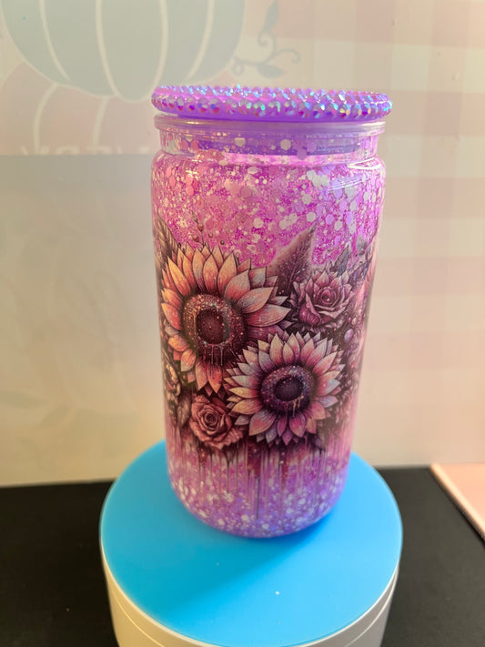 Flowers with bling lid